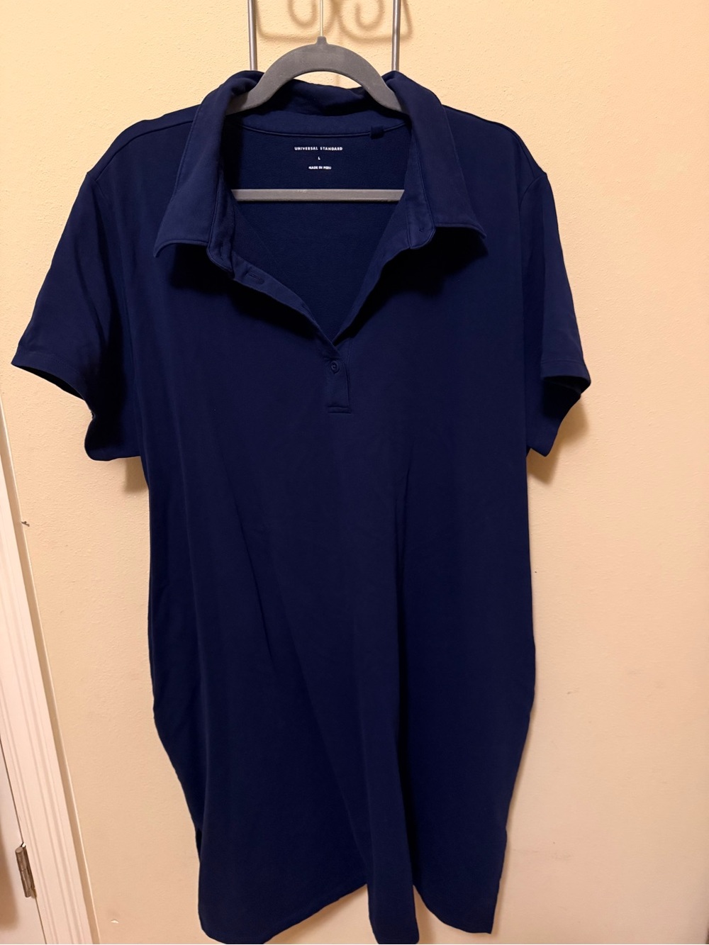 Universal Standard Navy Short-Sleeve Polo Dress